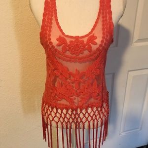 “Kate Collection” Fringe Lace Top!